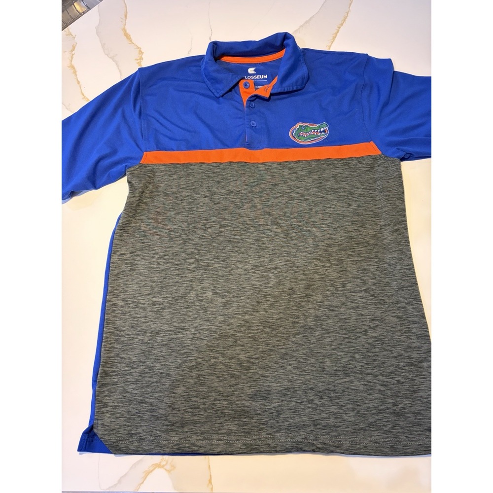 Colosseum Florida Gators Polo Shirt Men's Small Blue Orange Athletic NCAA UF